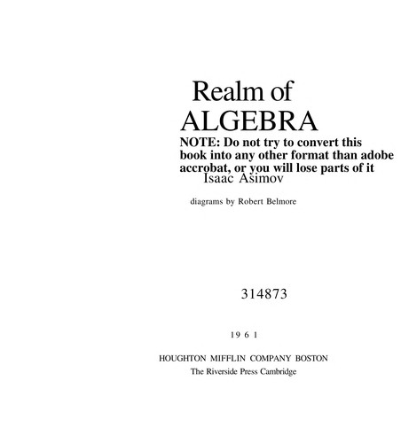 Айзек Азимов: Realm of algebra (1961, Houghton Mifflin Company)